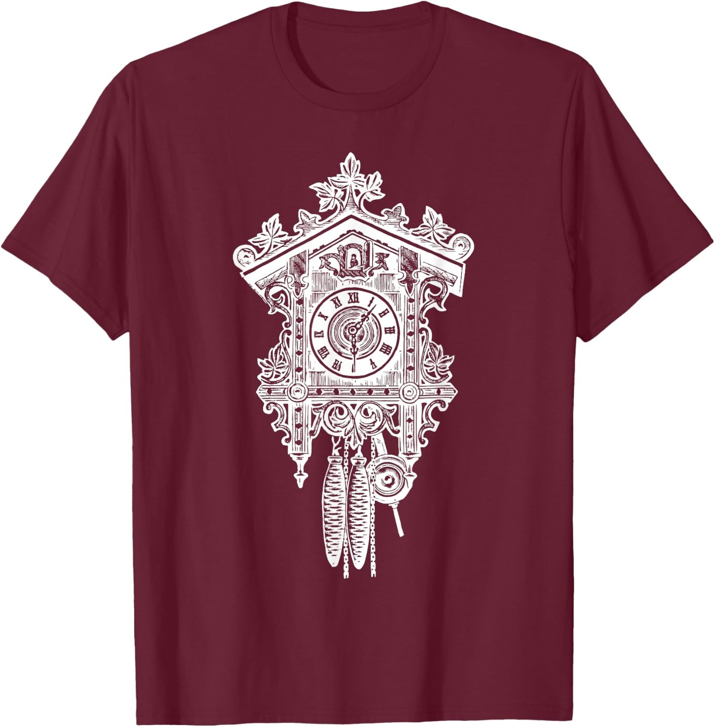 Cuckoo Clock Black Forest Wood Craft T-Shirt - T-Shirt | Maroon