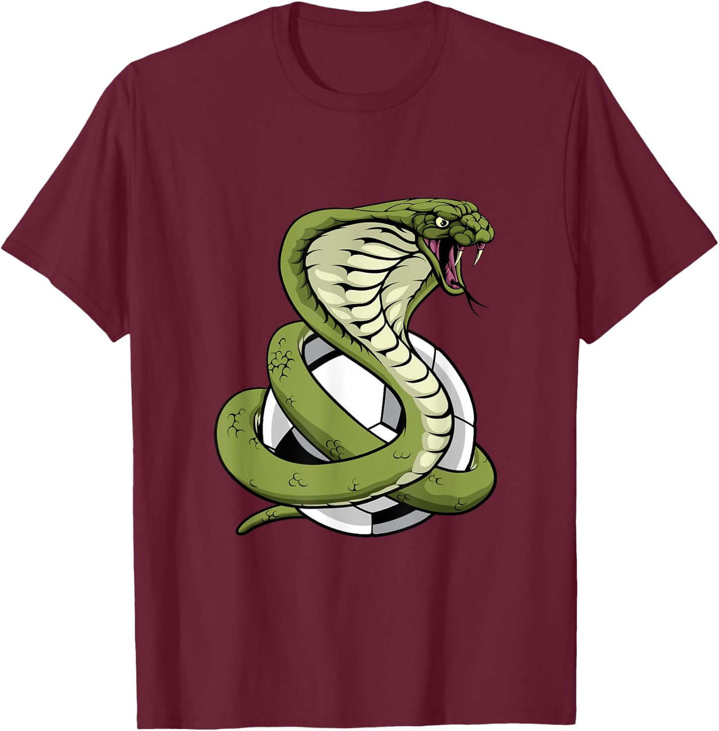 Cobra Snake Soccer Football Animal Team Mascot T-Shirt - T-Shirt | Maroon