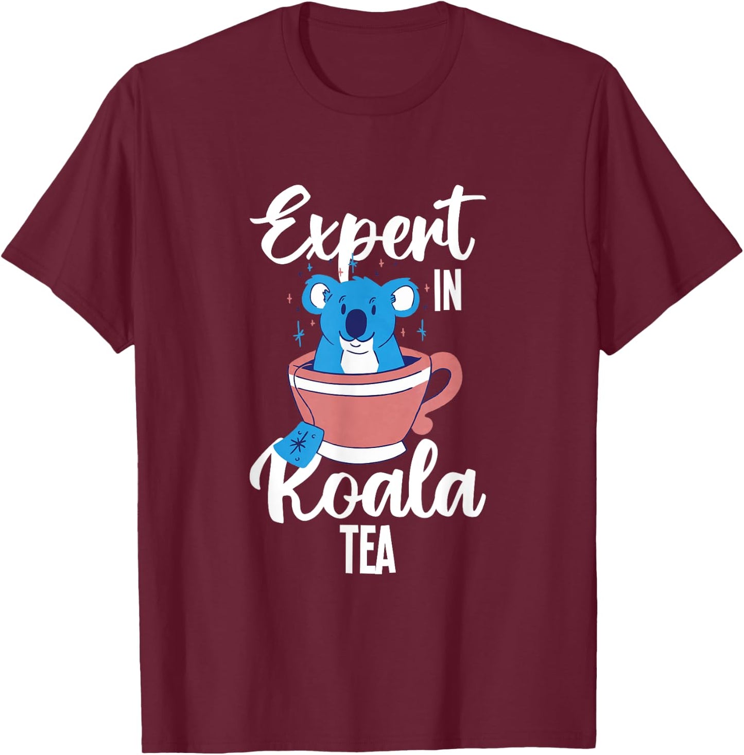 Expert in Koala Tea Pun Quality Control Manager Specialist T-Shirt - T-Shirt | Maroon