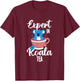 Expert in Koala Tea Pun Quality Control Manager Specialist T-Shirt - T-Shirt | Maroon