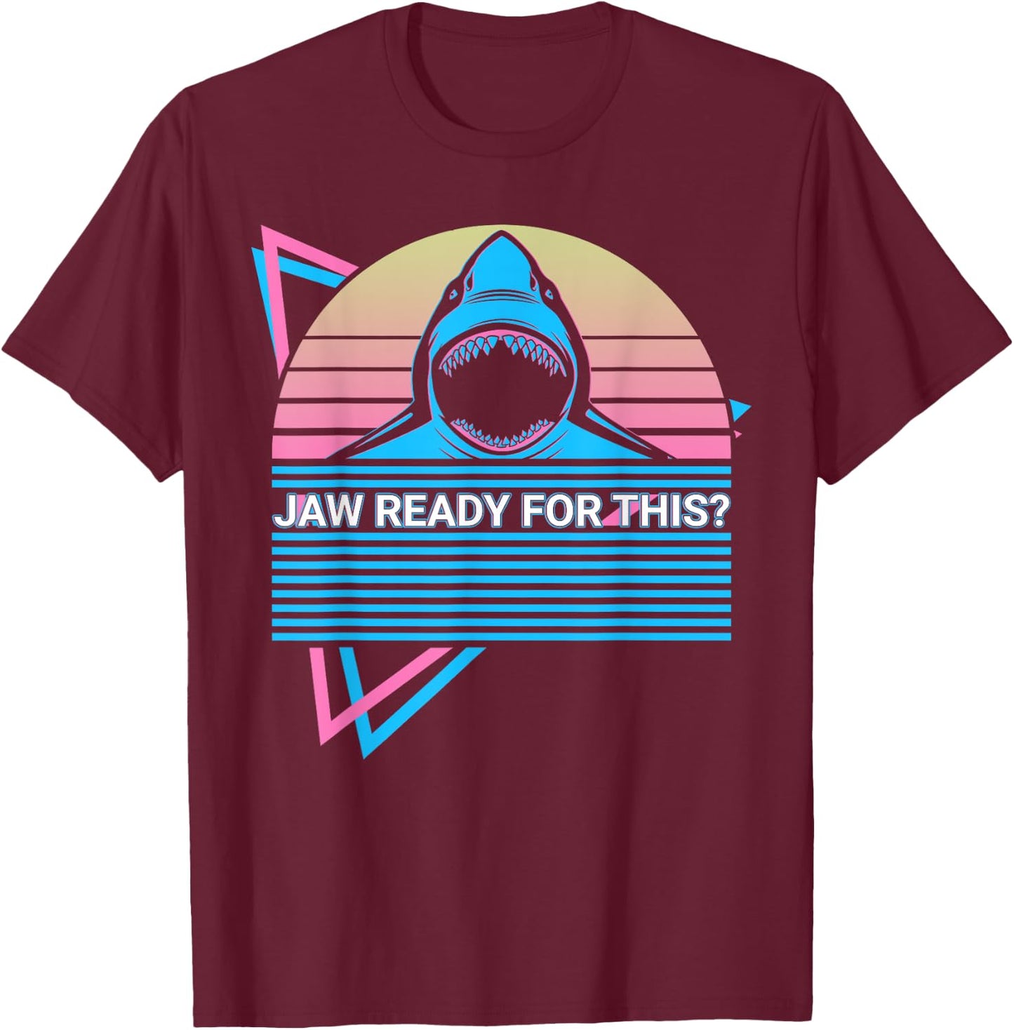 Whale Shark Retro Jaw Ready For This T-Shirt - T-Shirt | Maroon
