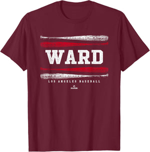 Vintage Baseball Bat Gameday Taylor Ward Los Angeles MLBPA T-Shirt - T-Shirt | Maroon