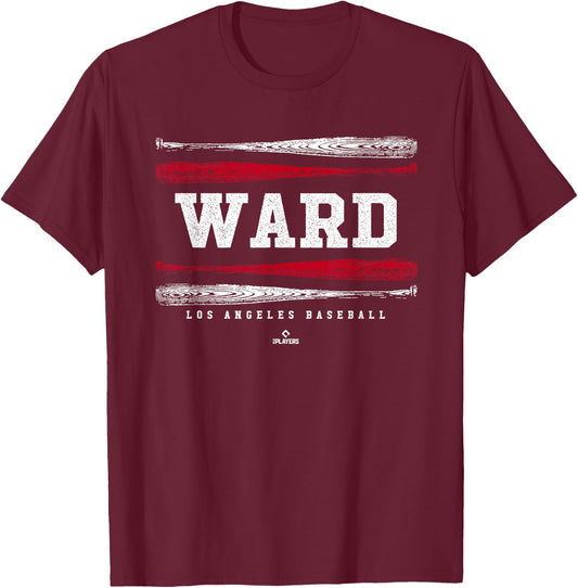Vintage Baseball Bat Gameday Taylor Ward Los Angeles MLBPA T-Shirt - T-Shirt | Maroon
