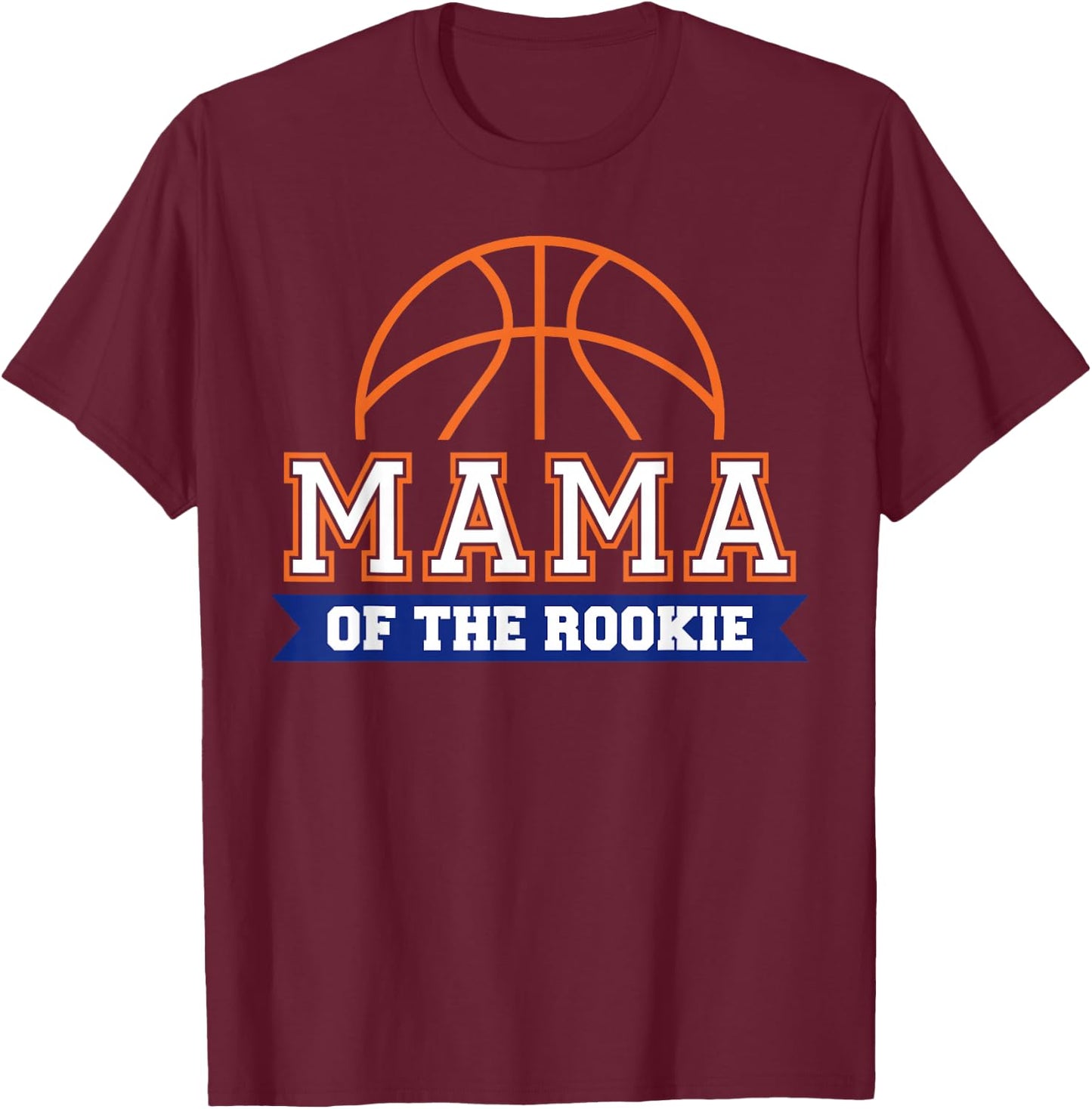 Mama of Rookie 1st Birthday Basketball Theme Matching Party T-Shirt - T-Shirt | Maroon