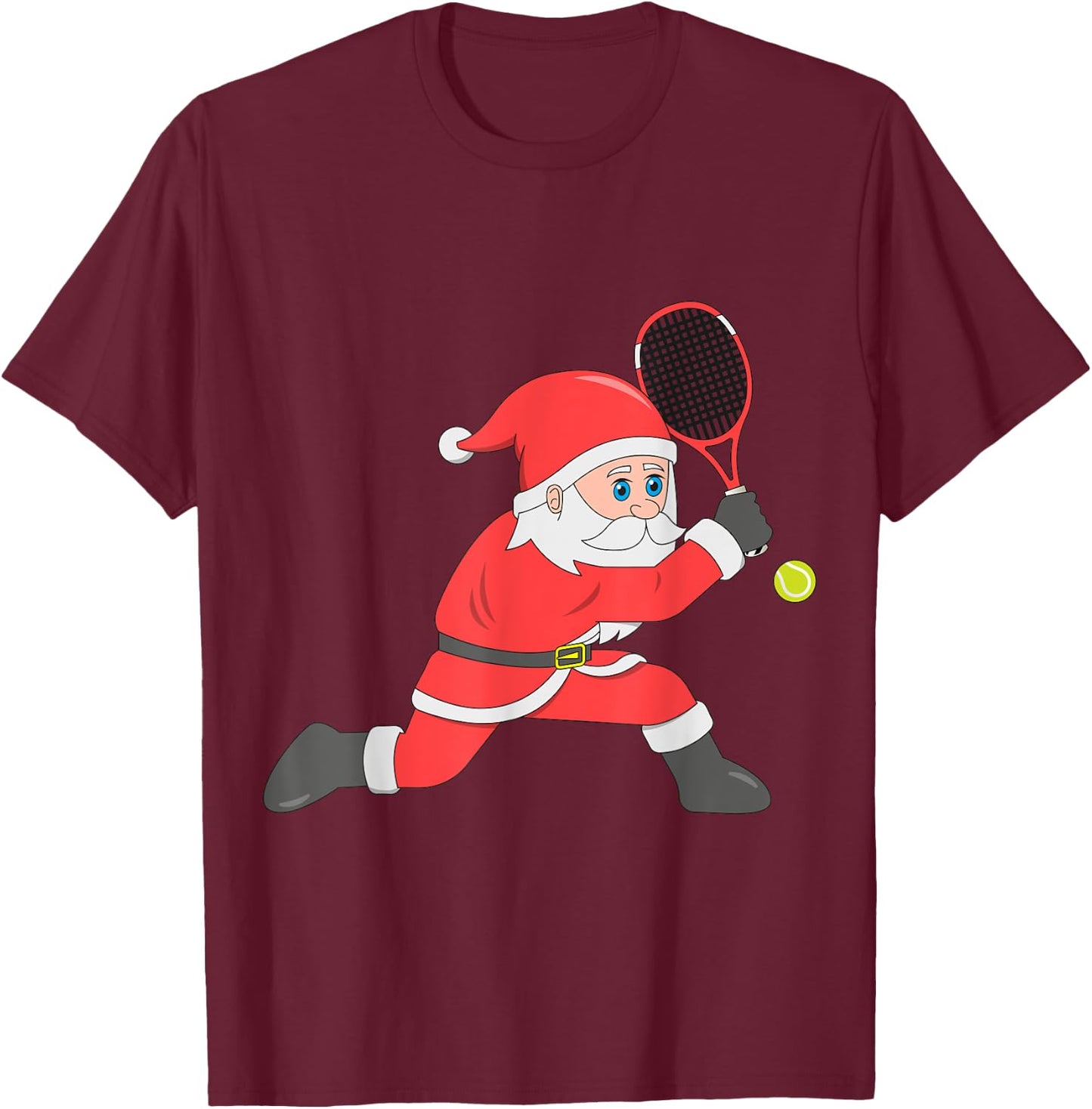 Santa Tennis Christmas Cool Sport Xmas Pajama Holiday Party T-Shirt - T-Shirt | Maroon