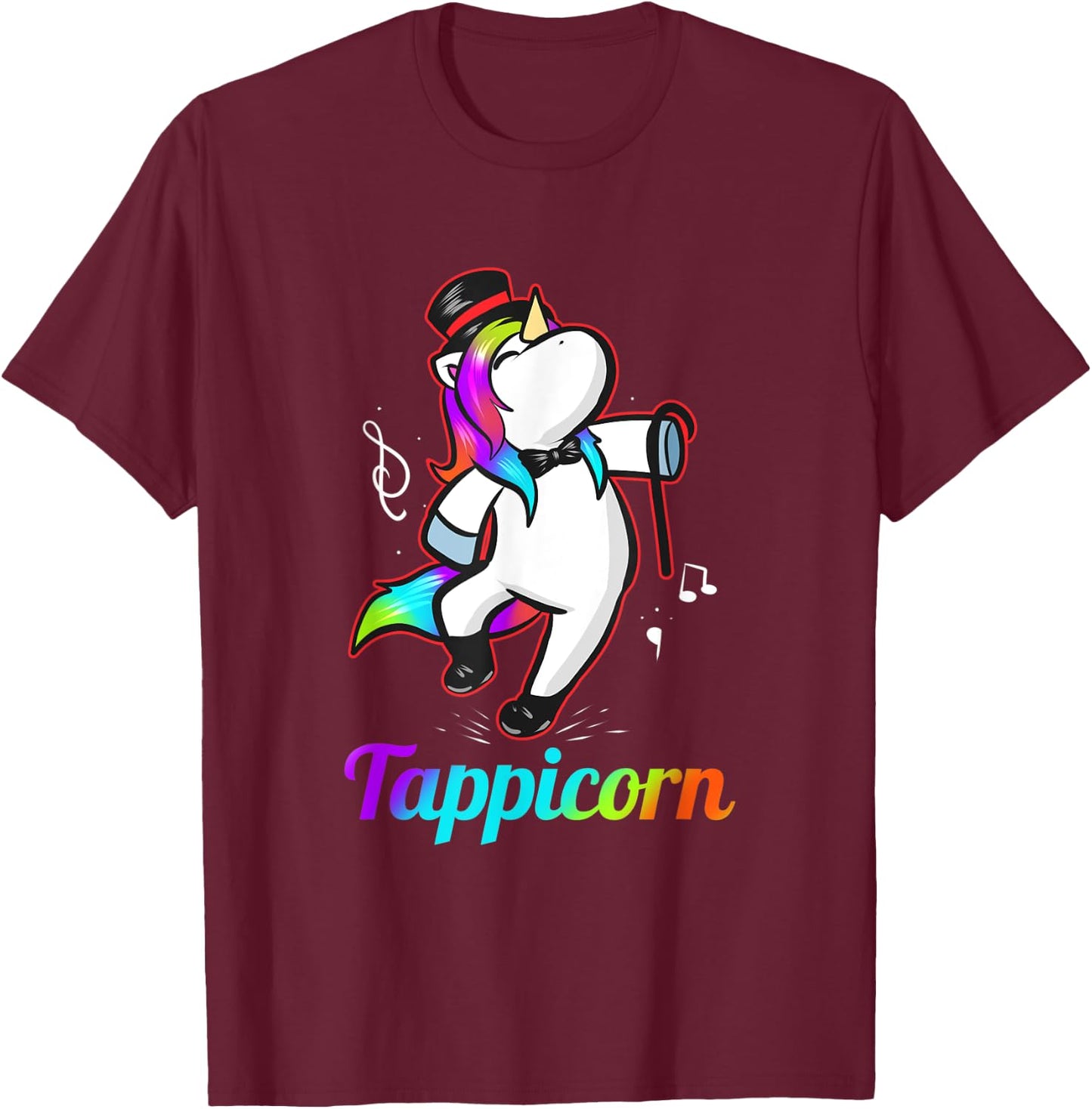 Tappicorn - Funny Tap Dance Unicorn T-Shirt - T-Shirt | Maroon