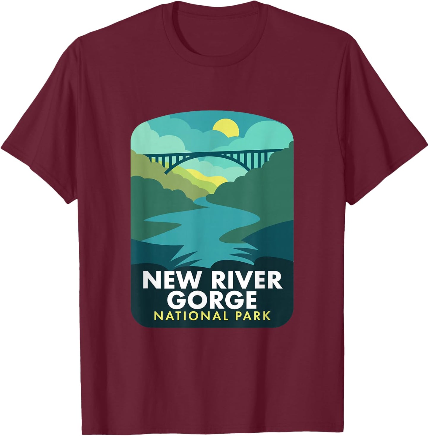 New River Gorge National Park T-Shirt - T-Shirt | Maroon