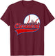 Vintage Cleveland City Downtown Skylines Baseball Fans Lover T-Shirt - T-Shirt | Maroon