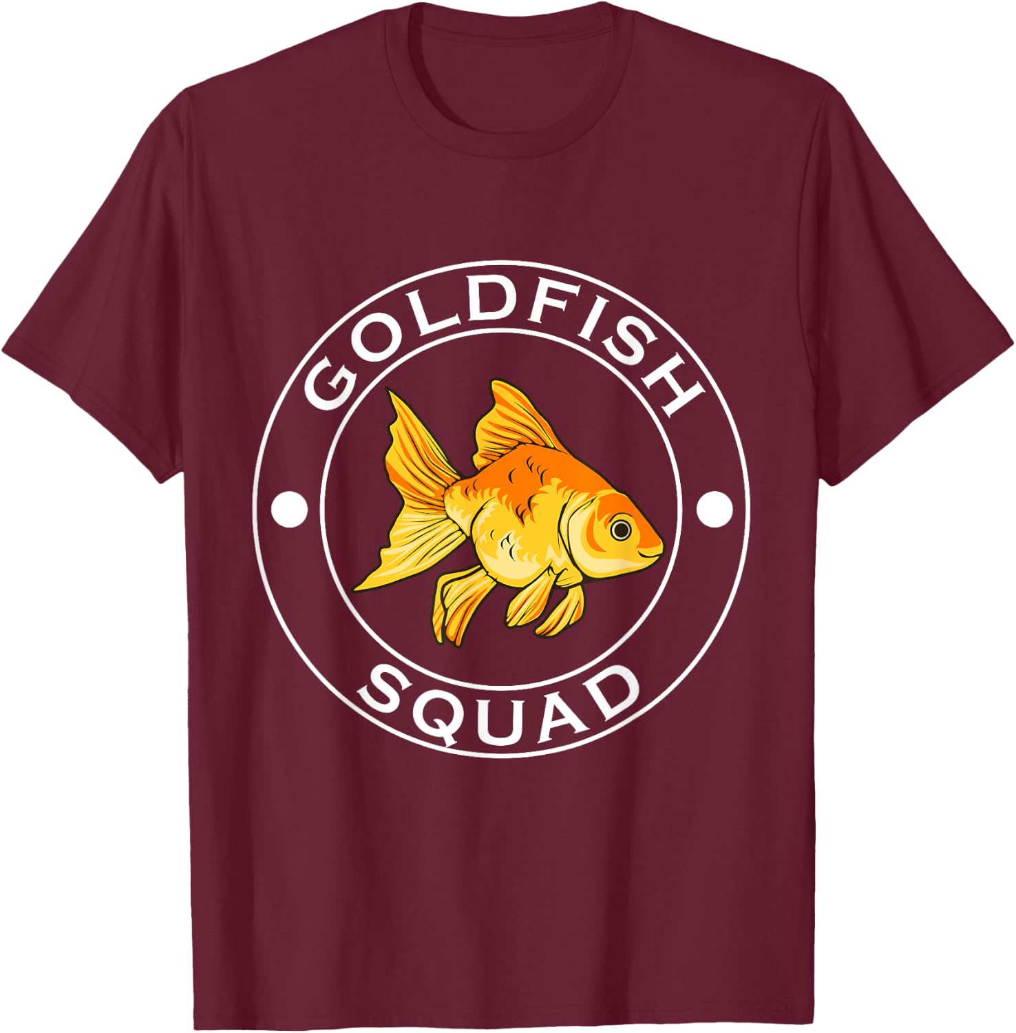 Goldfish Squad Cute Goldfish Swimming T-Shirt - T-Shirt | Maroon