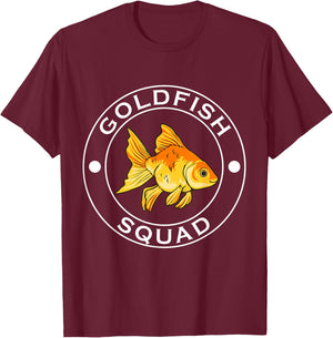 Goldfish Squad Cute Goldfish Swimming T-Shirt - T-Shirt | Maroon