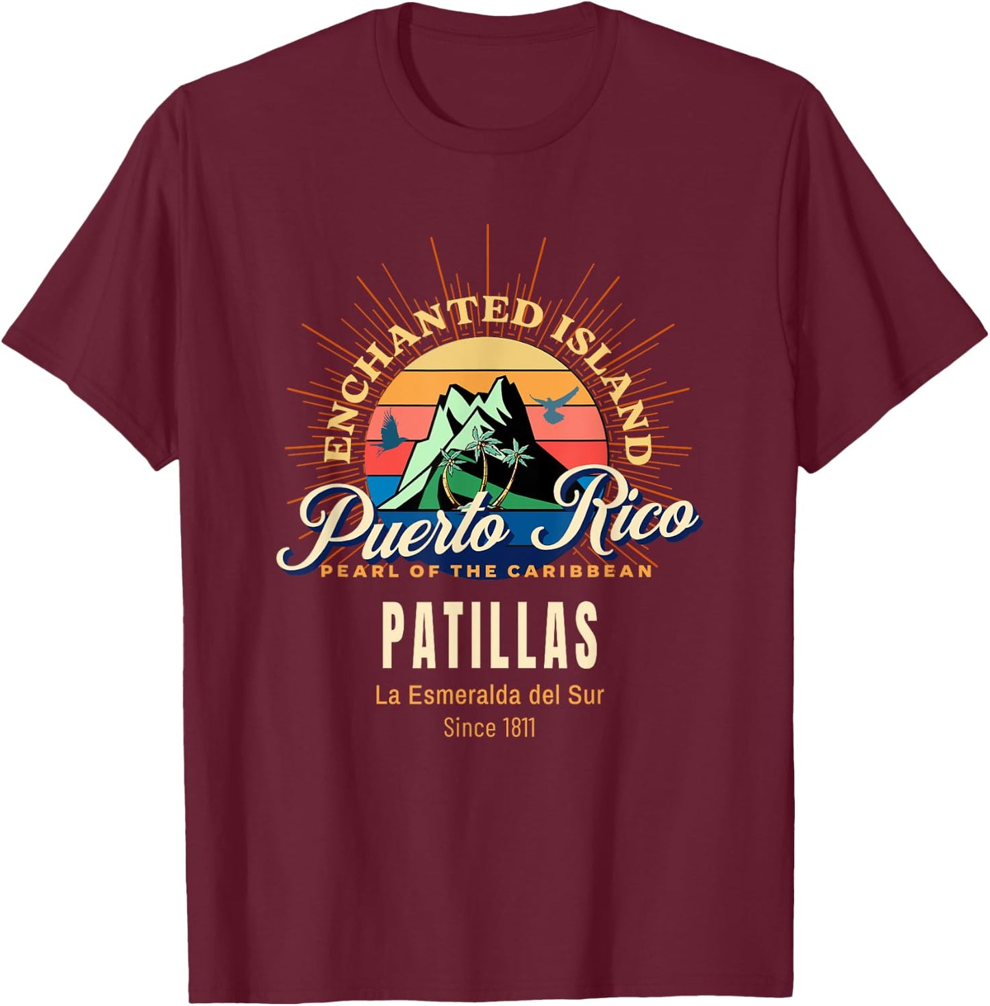 Patillas Towns Pueblos City Puerto Rico for Puerto Ricans T-Shirt - T-Shirt | Maroon