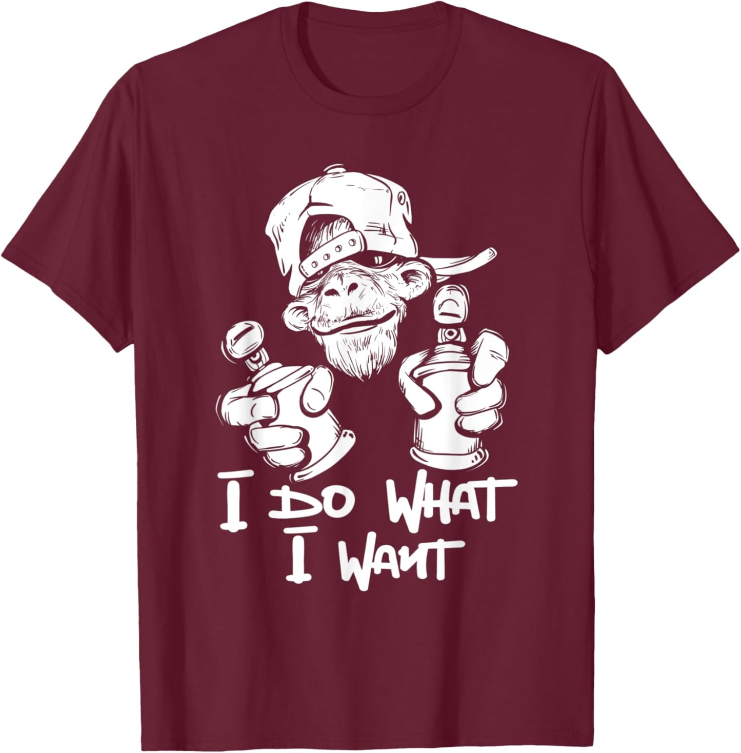 I Do What I Want - Monkey Primate Lover Jungle Safari Animal T-Shirt - T-Shirt | Maroon