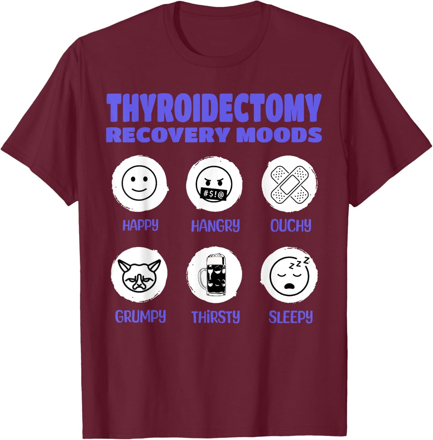 Funny Thyroidectomy And Thyroid Removal Surgery T-Shirt - T-Shirt | Maroon