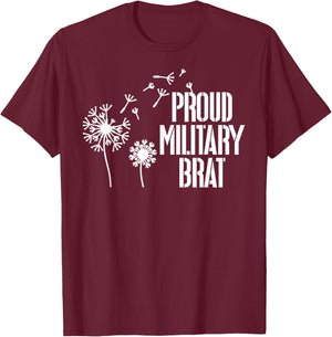 Proud Military Brat Military Child Month Purple Up T-Shirt - T-Shirt | Maroon