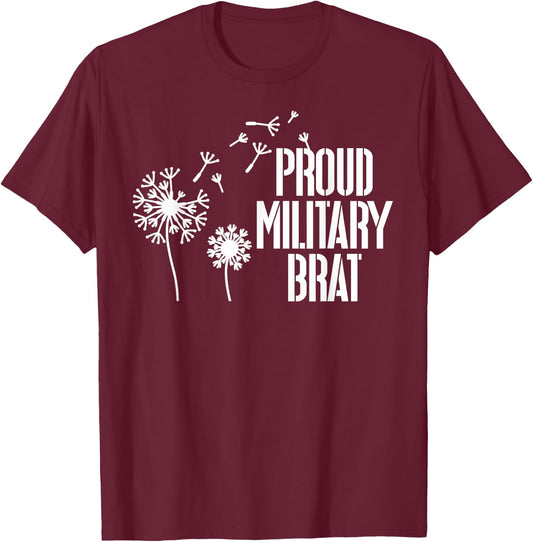 Proud Military Brat Military Child Month Purple Up T-Shirt - T-Shirt | Maroon