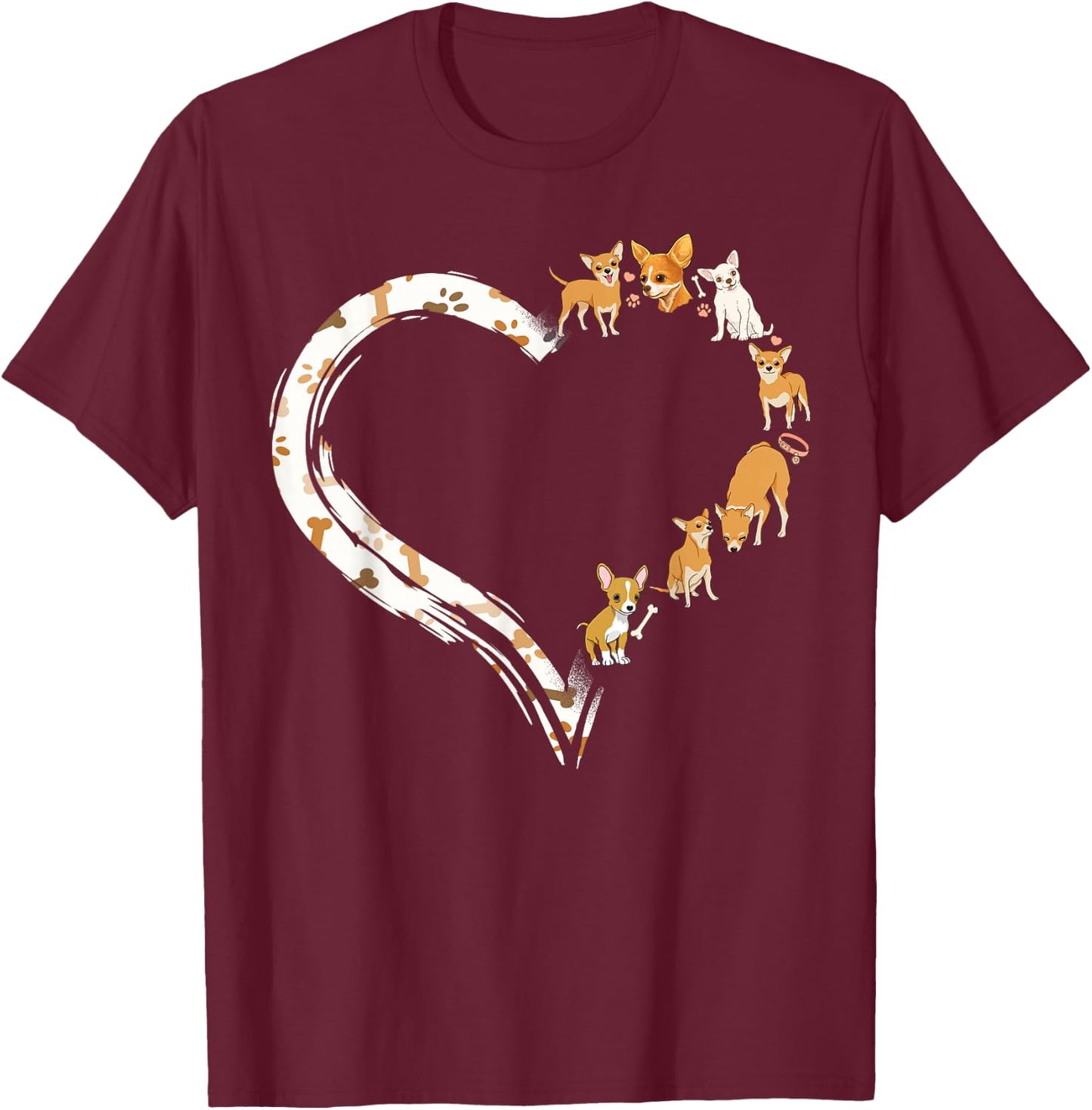 Chihuahua Chihuahueño Heart T-Shirt - T-Shirt | Maroon