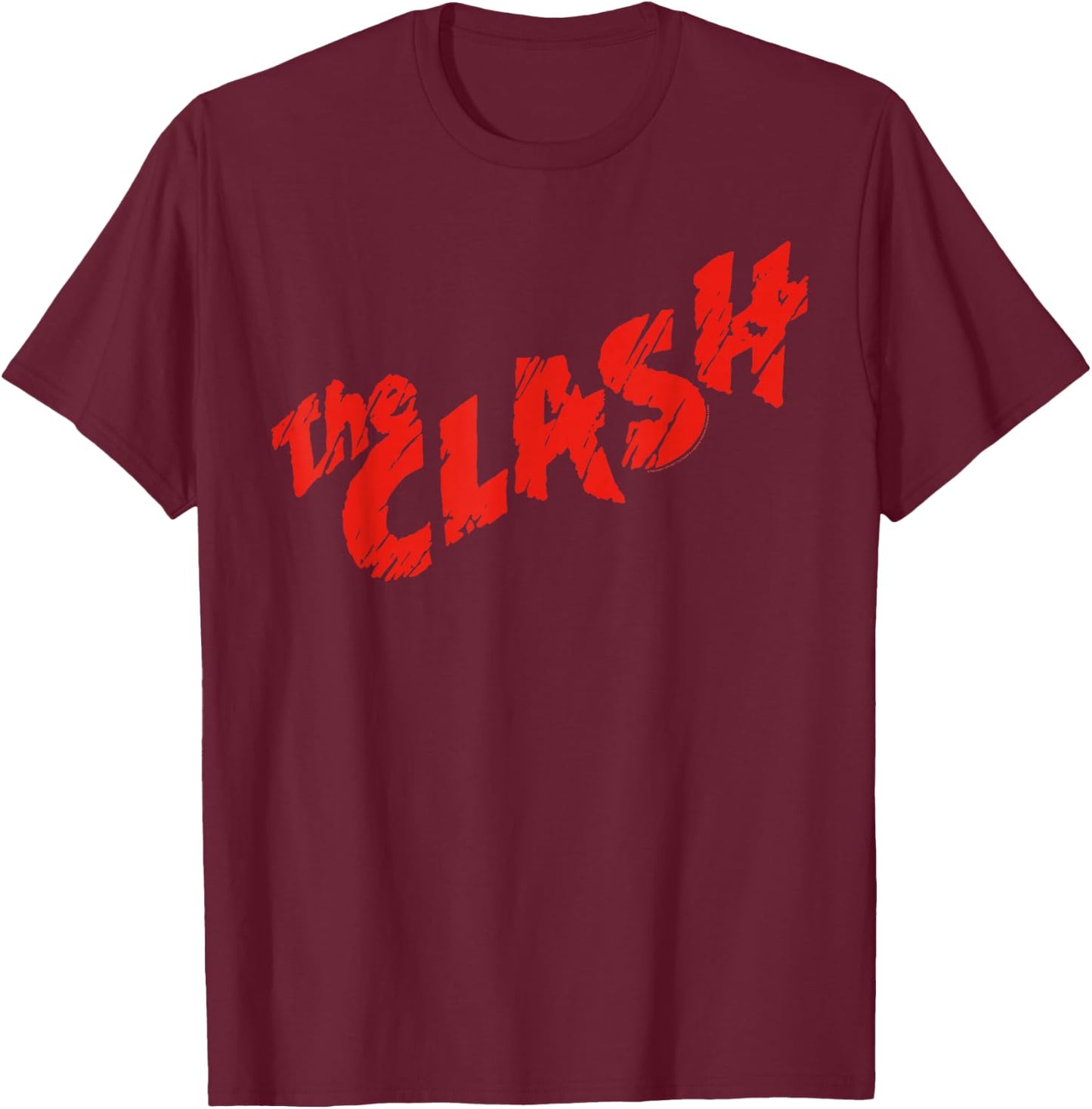 The Clash - Scratched Red Logo T-Shirt - T-Shirt | Maroon