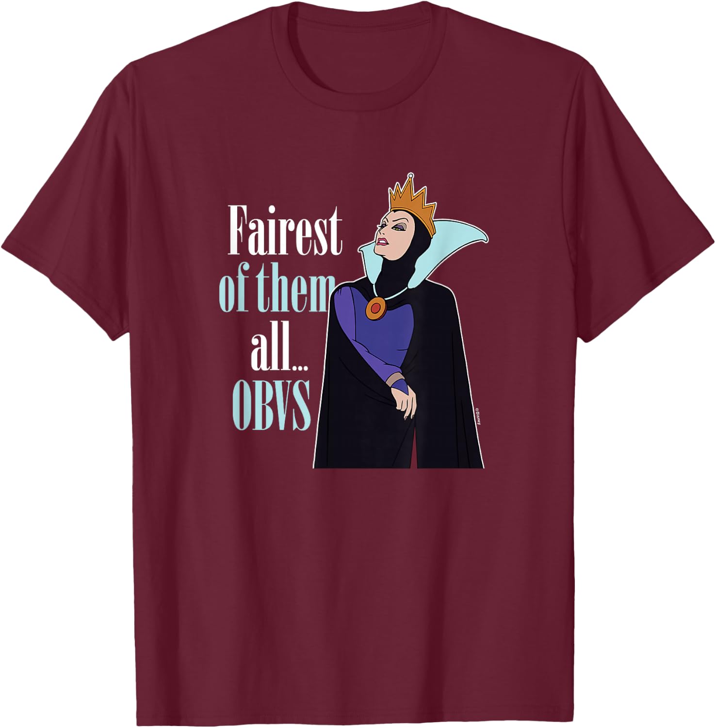 Disney Villians - Evil Queen Snow White Fairest of Them All T-Shirt - T-Shirt | Maroon