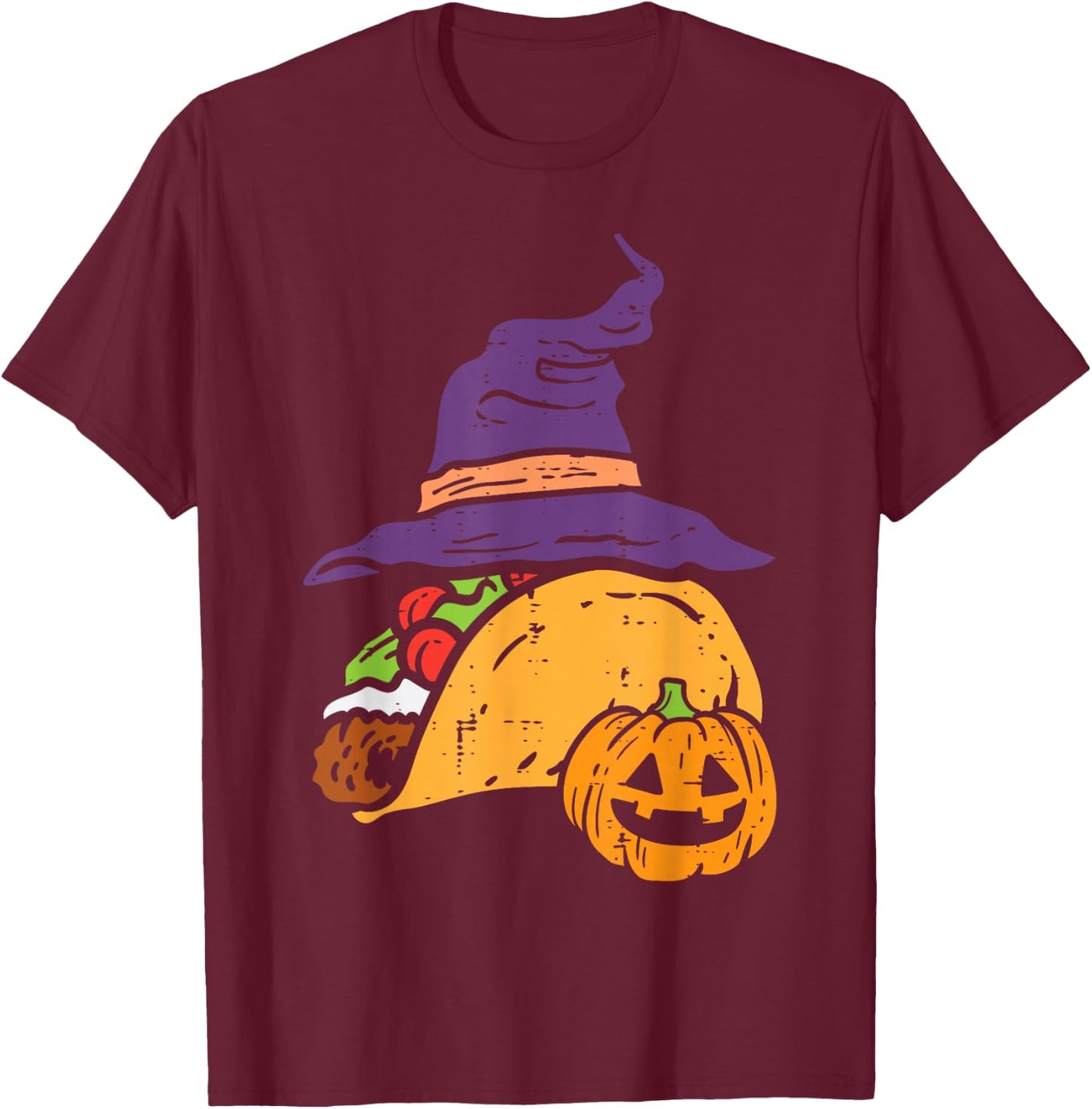 Halloween Taco Funny Mexican Food Costume Men Women Kids T-Shirt - T-Shirt | Maroon