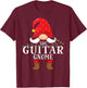 Guitar Gnome Matching Christmas Family Pajama T-Shirt - T-Shirt | Maroon