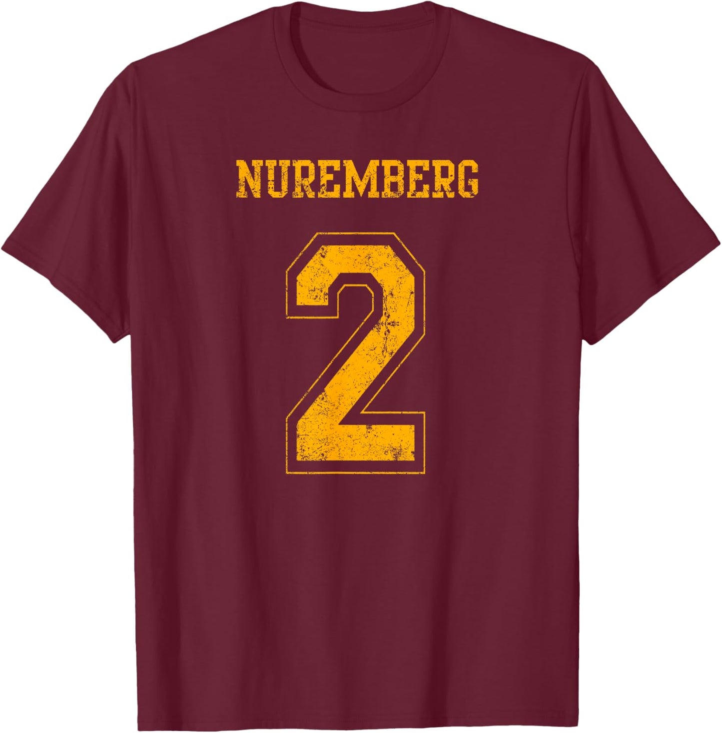 Nuremberg 2 Sports Jersey-Style Design T-Shirt - T-Shirt | Maroon