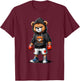 Teddy Bear Gangster Boxer with Hip Hop Street Clothes T-Shirt - T-Shirt | Maroon