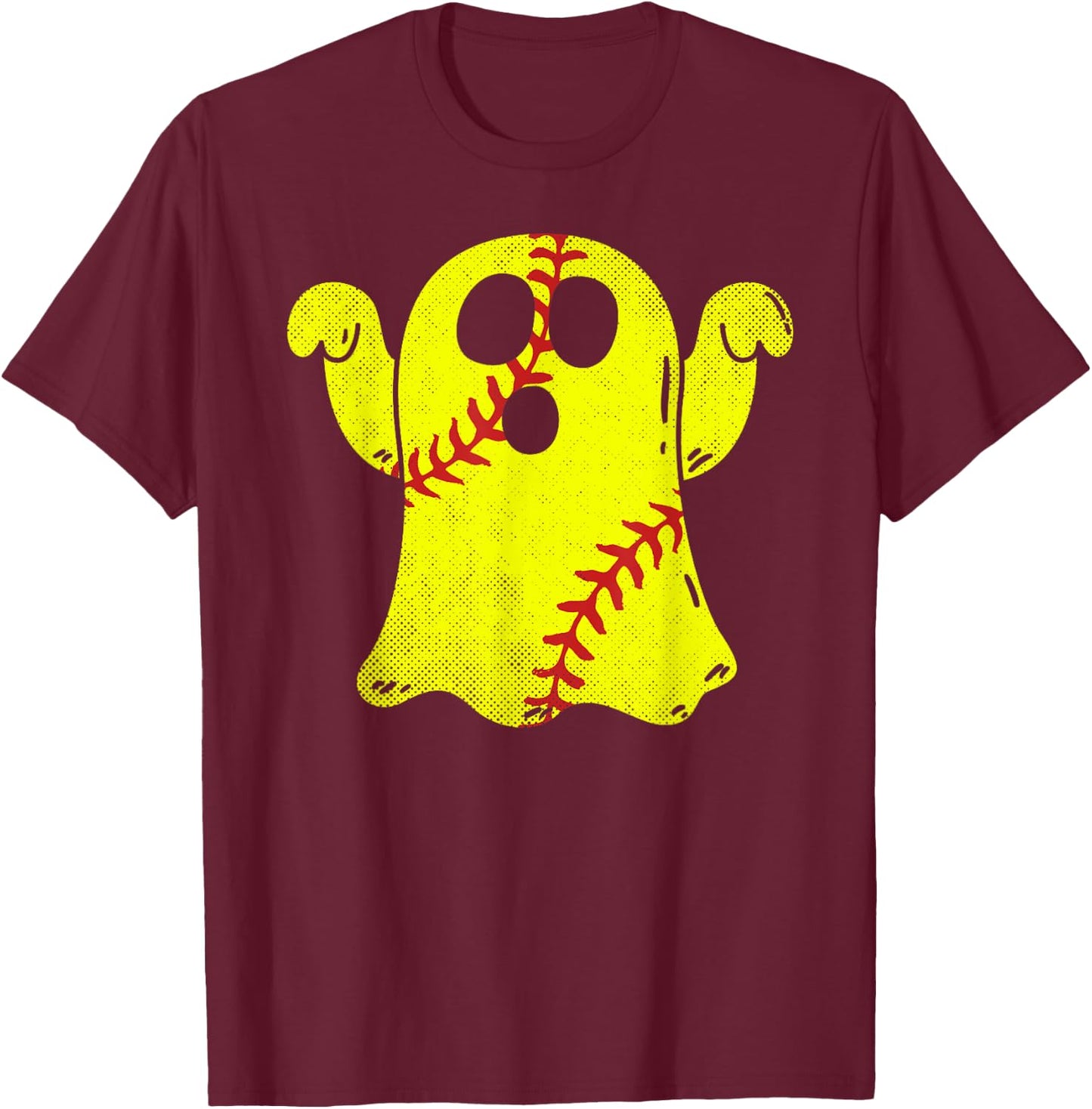 Softball Ghost Softball Lover Halloween Costume T-Shirt - T-Shirt | Maroon