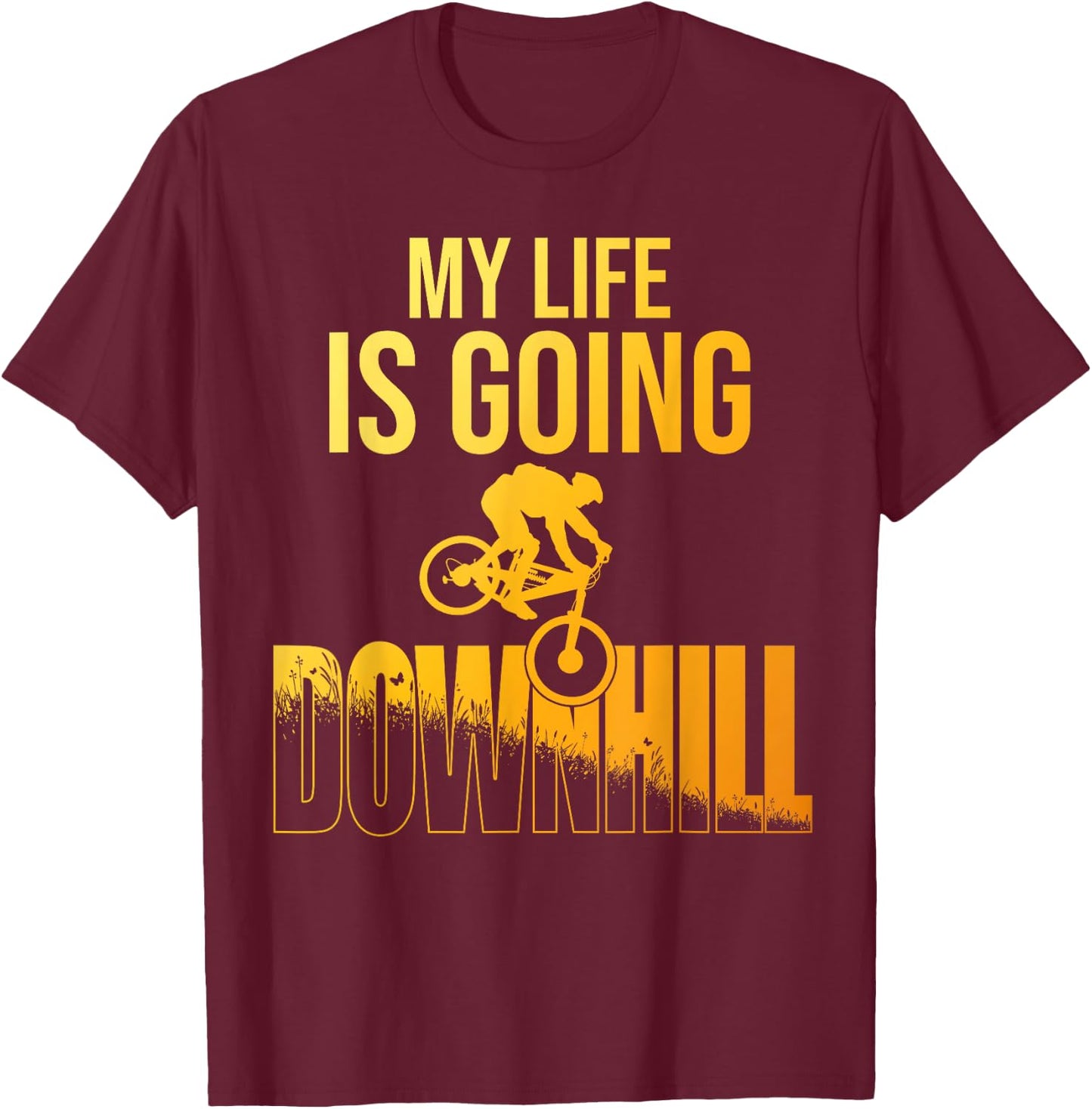 Cool Mountain Bike Art Boys Downhill Mountain Biking T-Shirt - T-Shirt | Maroon