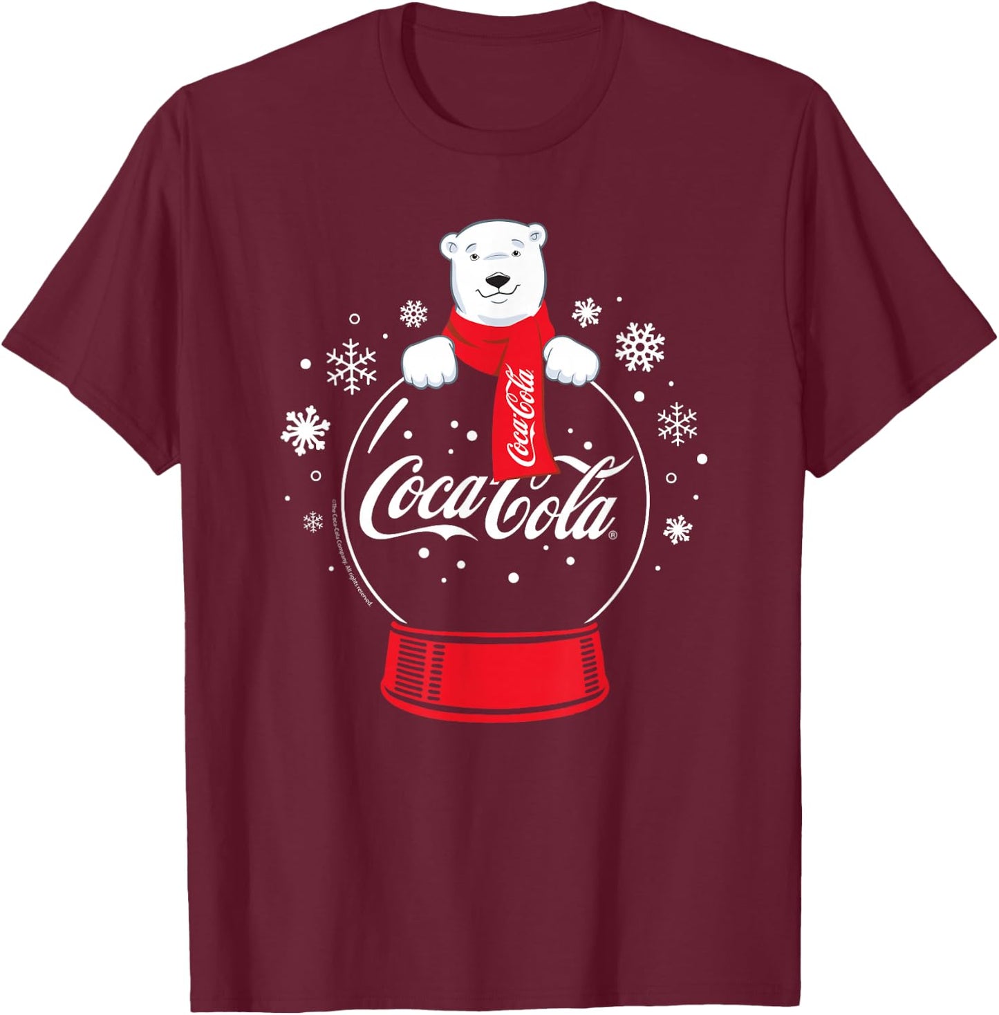Coca-Cola - Polar Bear Snowglobe T-Shirt - T-Shirt | Maroon