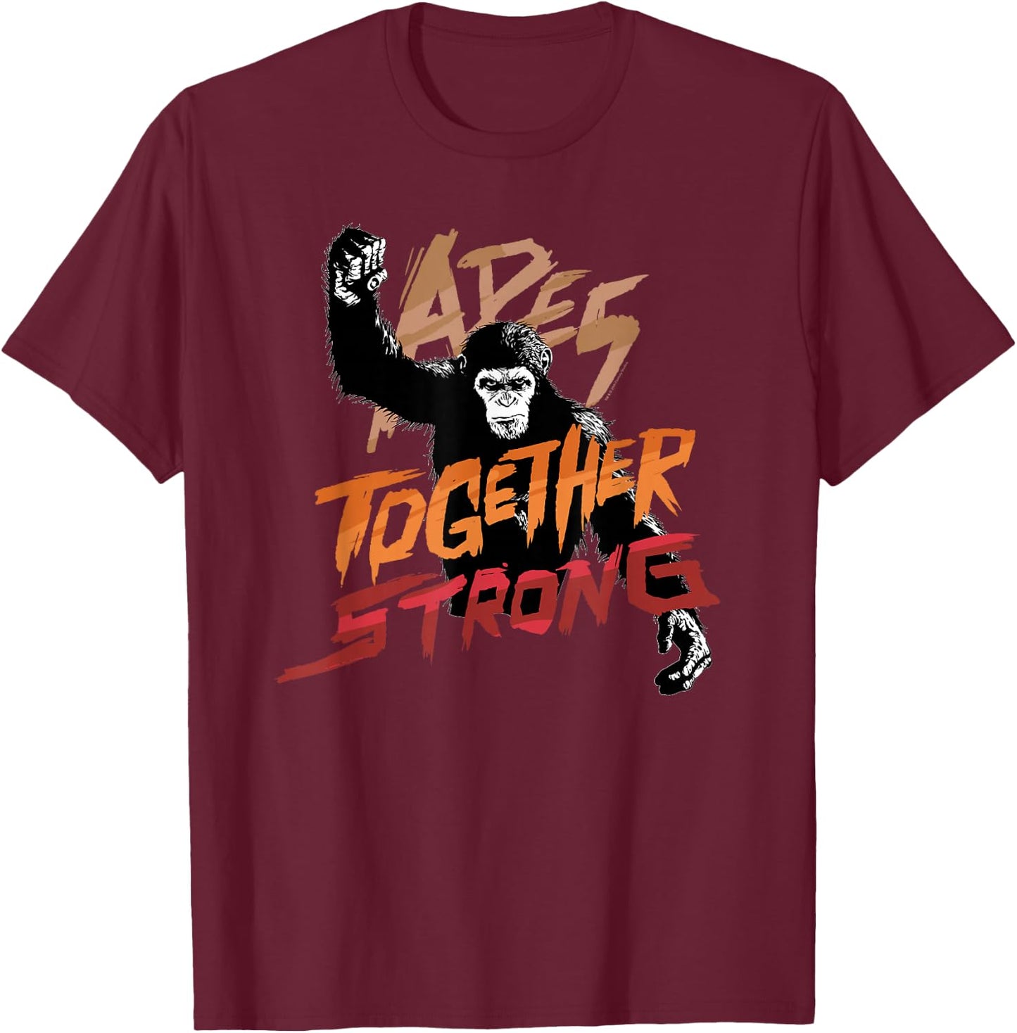 Rise of The Planet of The Apes Caesar Apes Together Strong T-Shirt - T-Shirt | Maroon