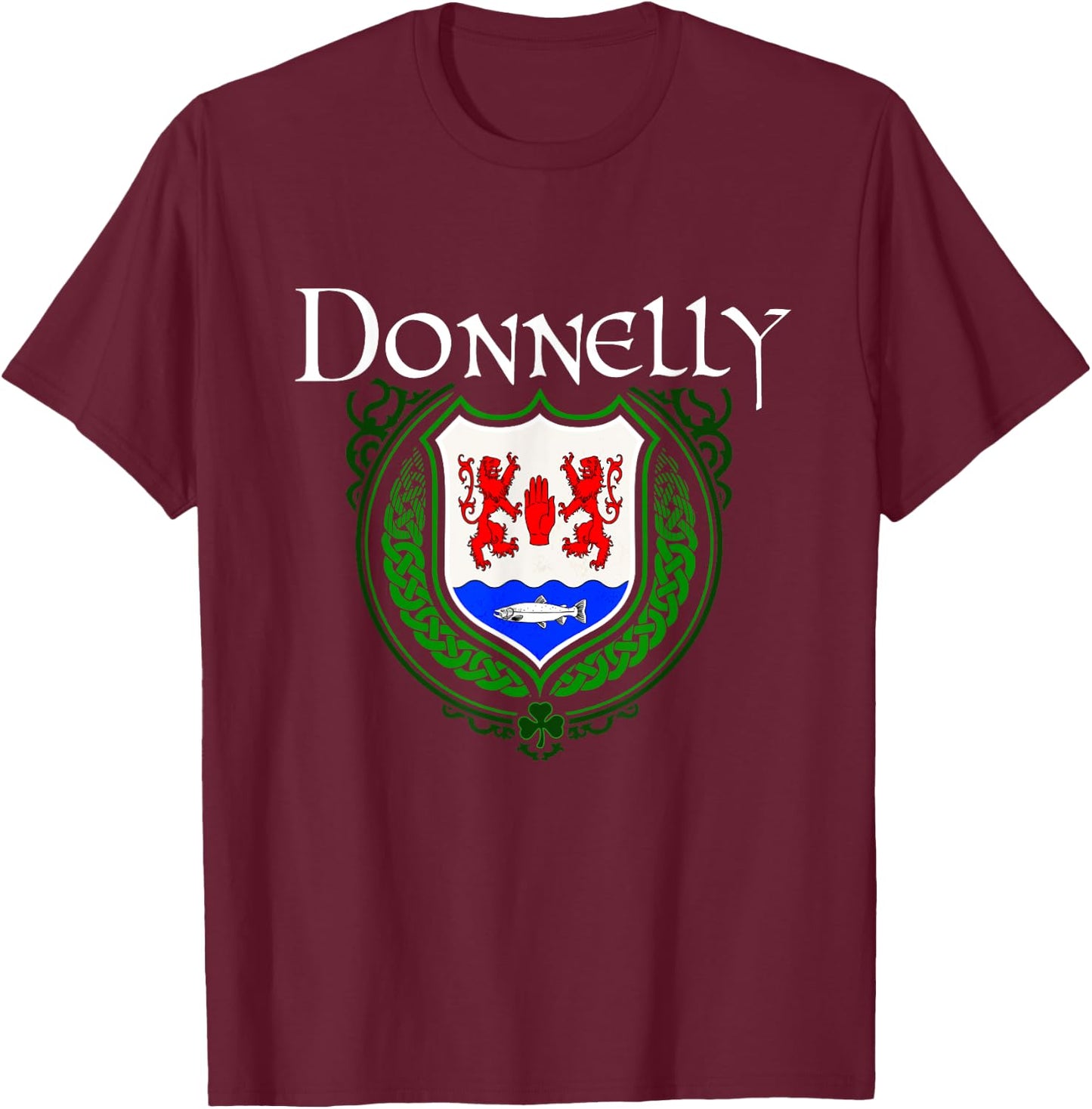 Donnelly Surname Irish Clan Tartan Badge Ireland T-Shirt - T-Shirt | Maroon