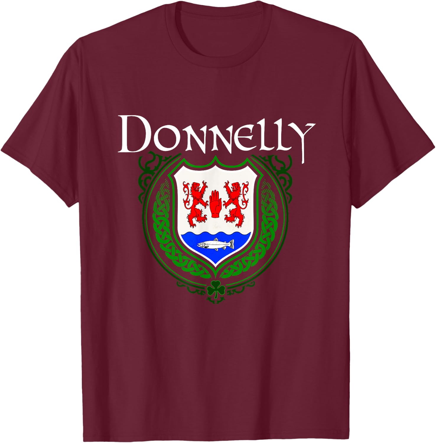 Donnelly Surname Irish Clan Tartan Badge Ireland T-Shirt - T-Shirt | Maroon