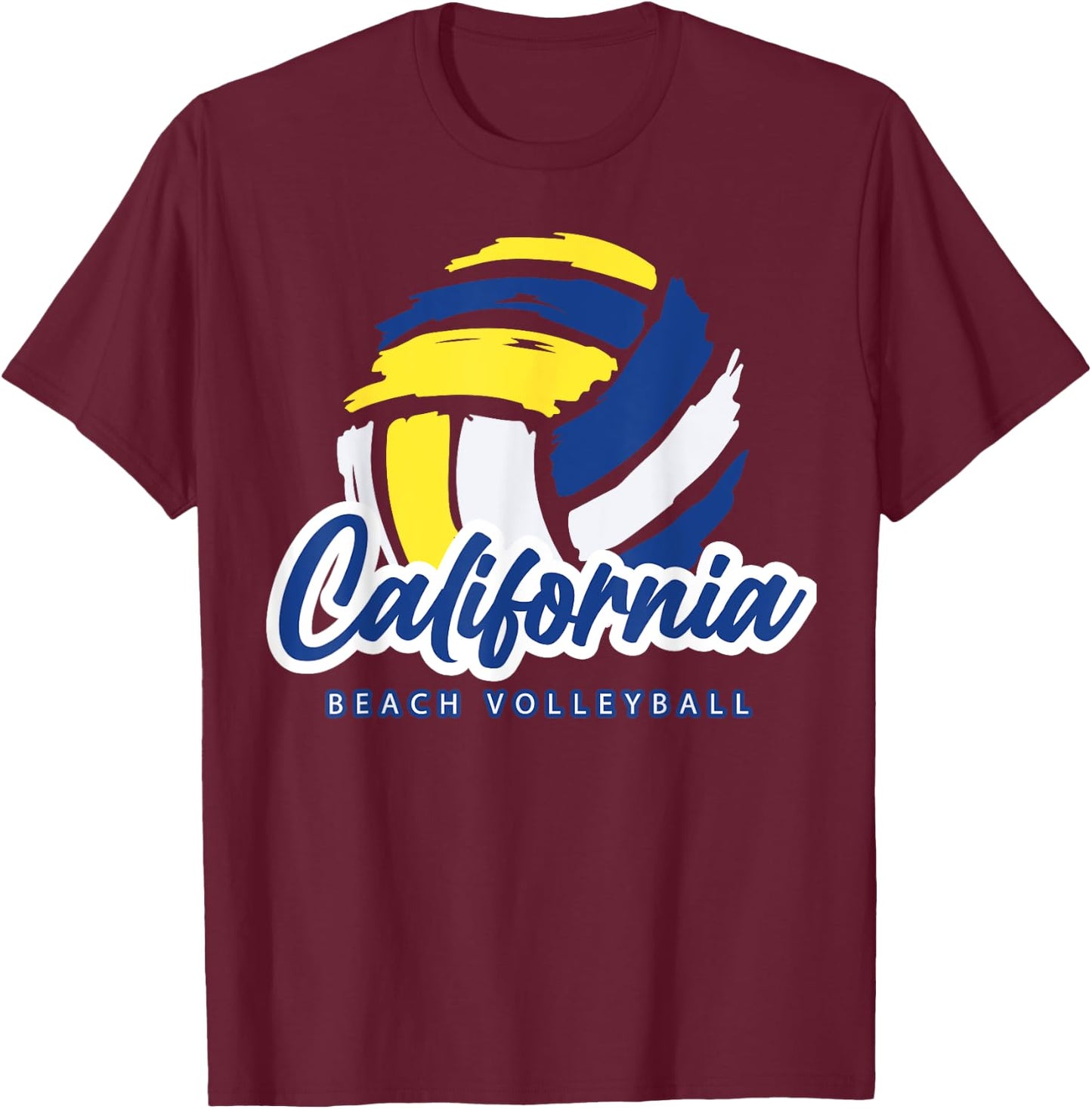 Beach Volleyball California T-Shirt - T-Shirt | Maroon