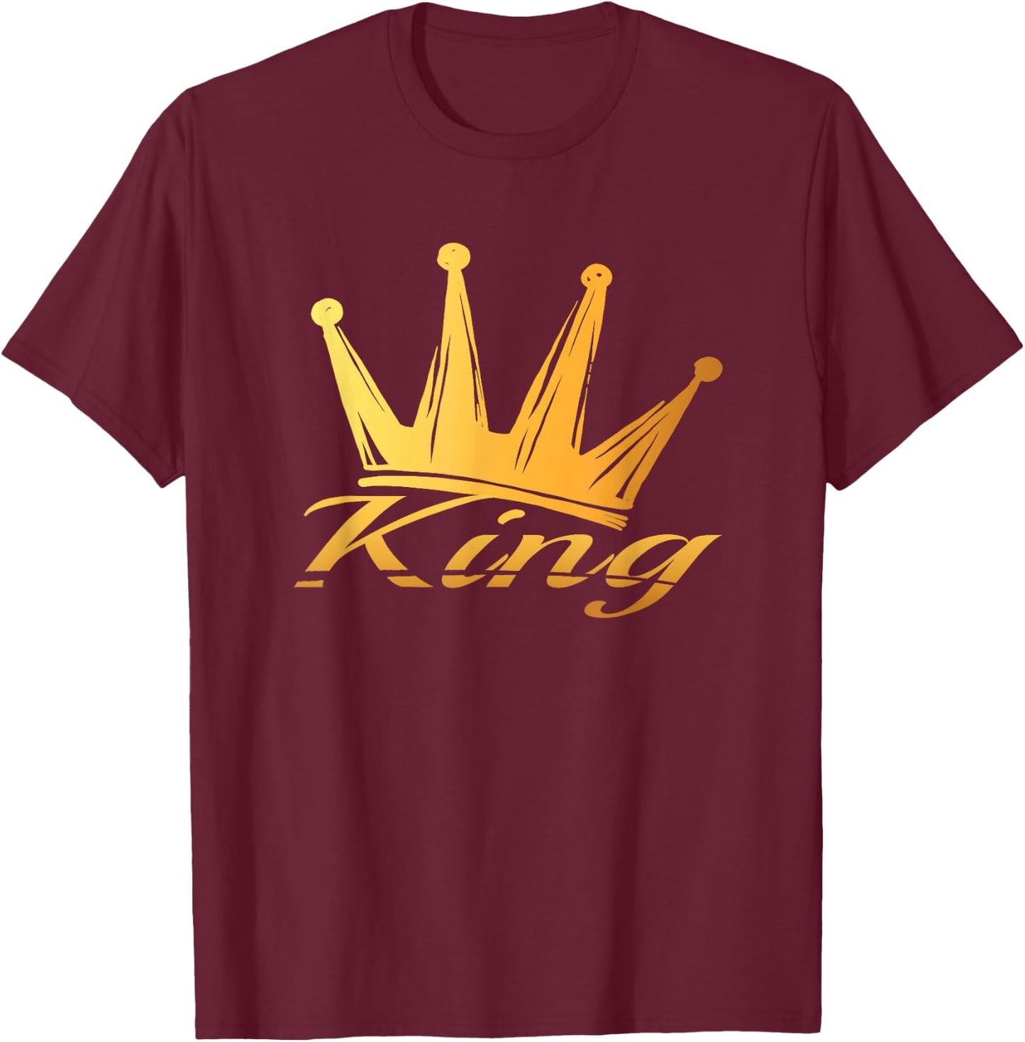 Crown with writing KING T-Shirt - T-Shirt | Maroon