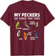 Funny Woodpeckers Bird Collection Birdwatchers Ornithologist T-Shirt - T-Shirt | Maroon