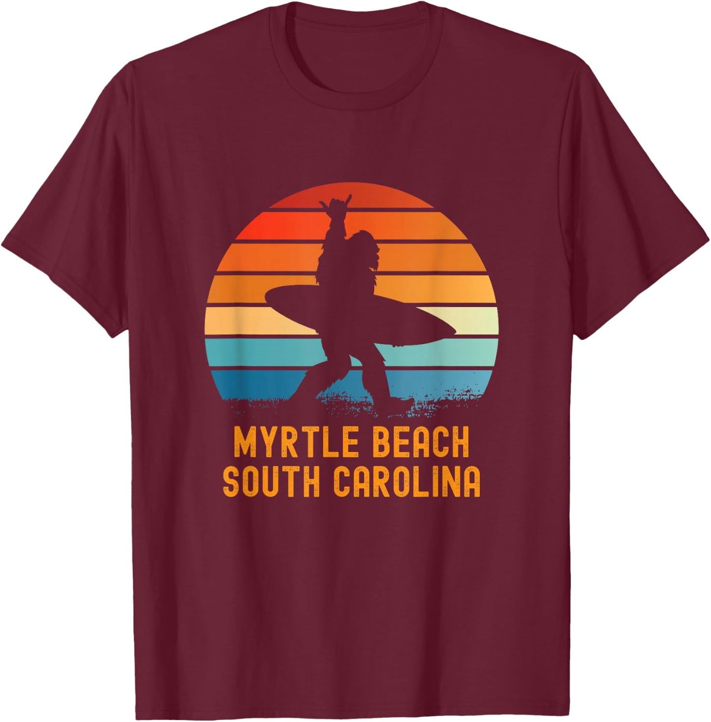 Myrtle Beach - South Carolina Sasquatch Souvenir T-Shirt - T-Shirt | Maroon