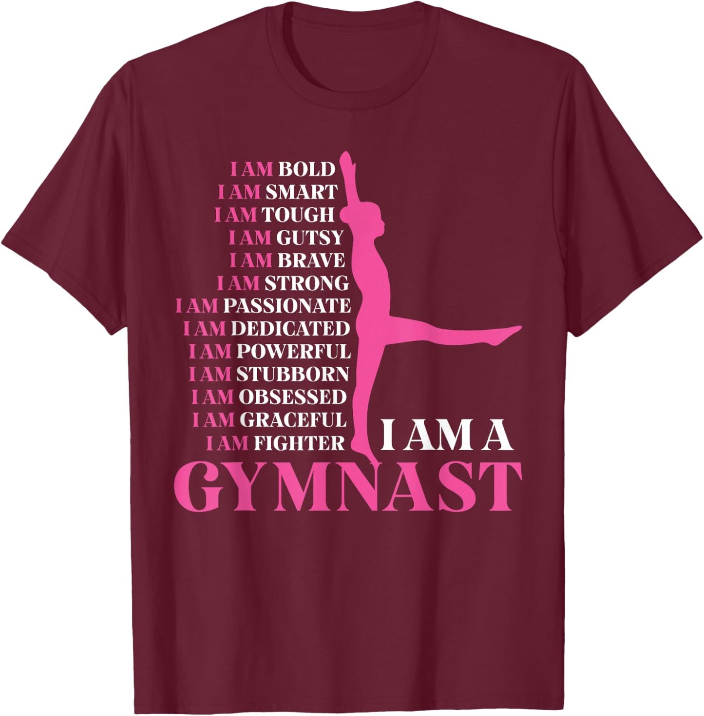 I Am A Gymnast Gymnastics Girls Boys Women Men Retro Sports T-Shirt - T-Shirt | Maroon