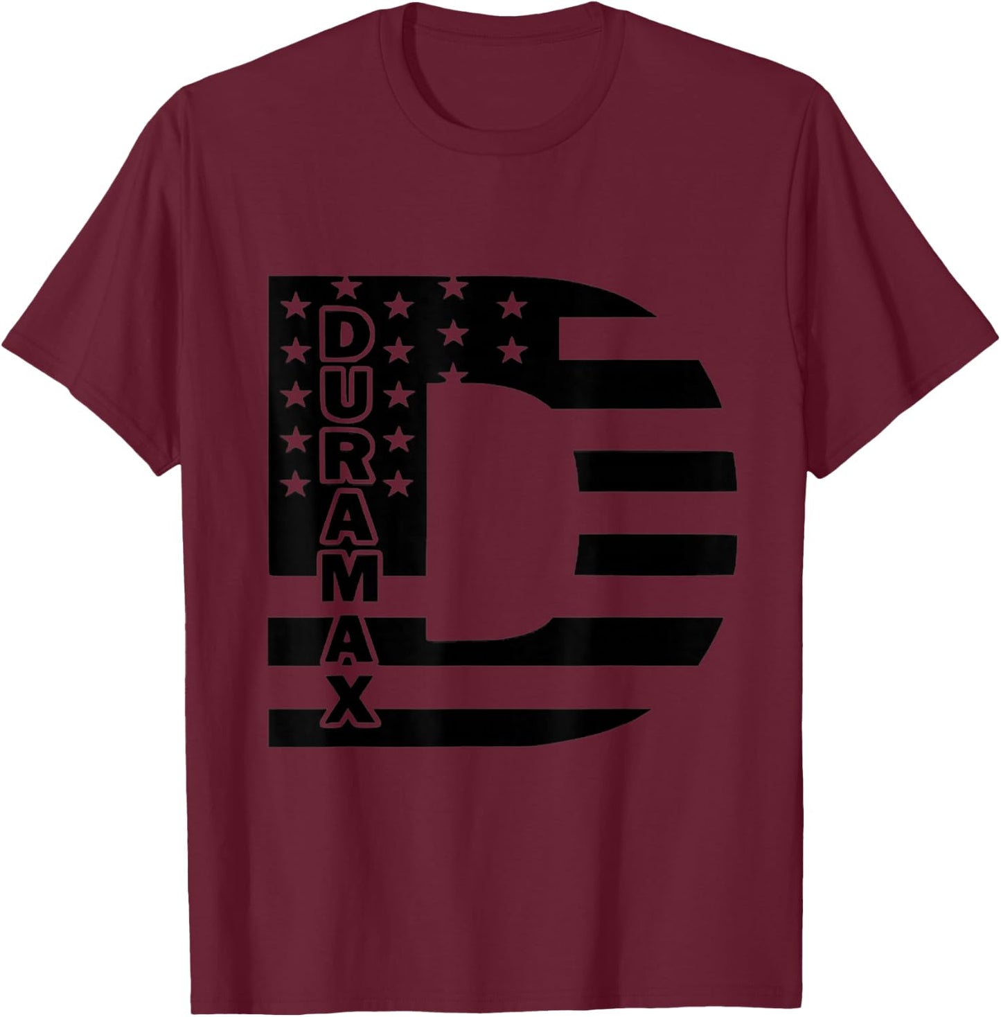 Duramax American Flag Shirt Diesel Truck Letter D USA T-Shirt - T-Shirt | Maroon