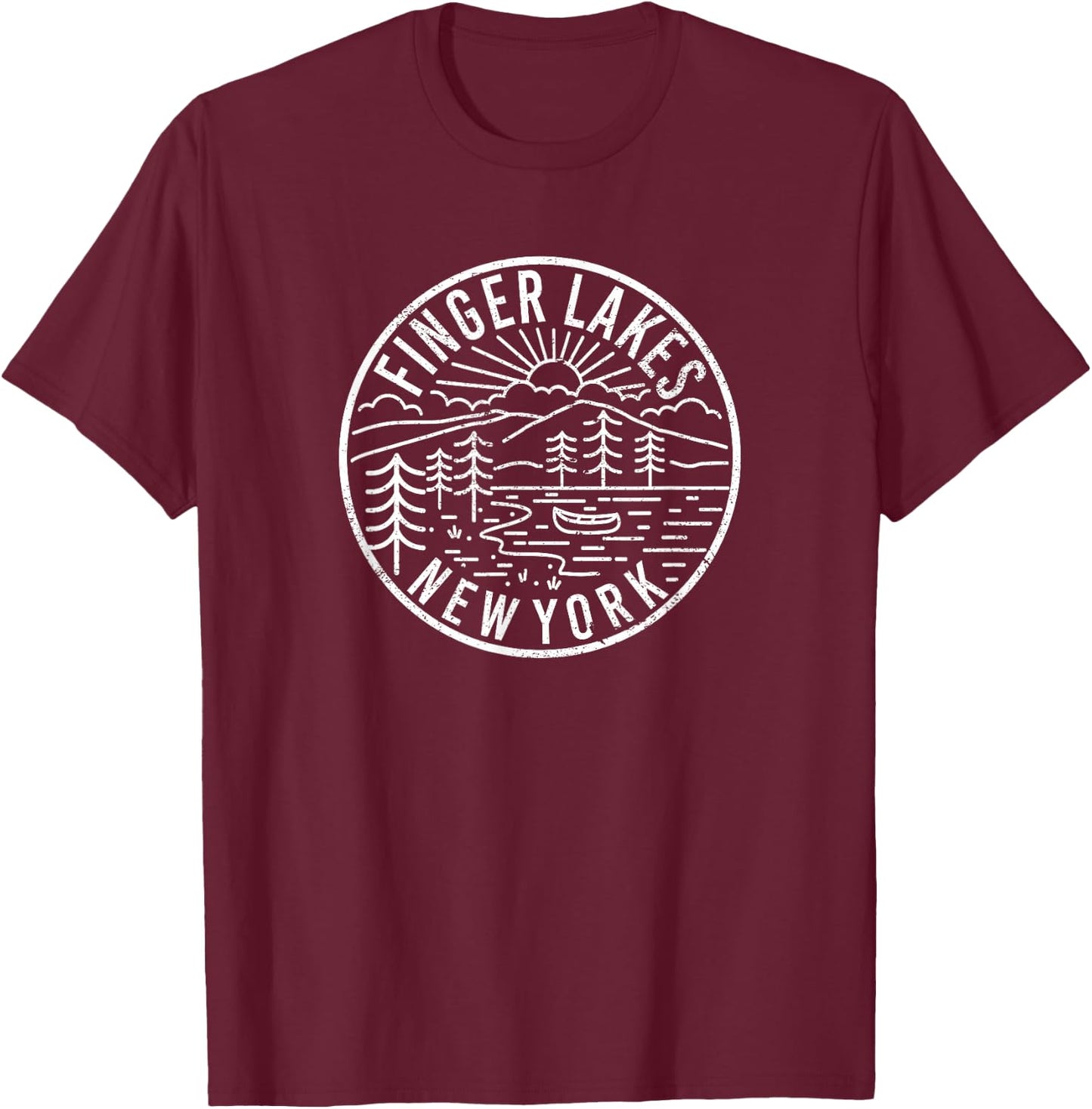 Finger Lakes New York T-Shirt - T-Shirt | Maroon