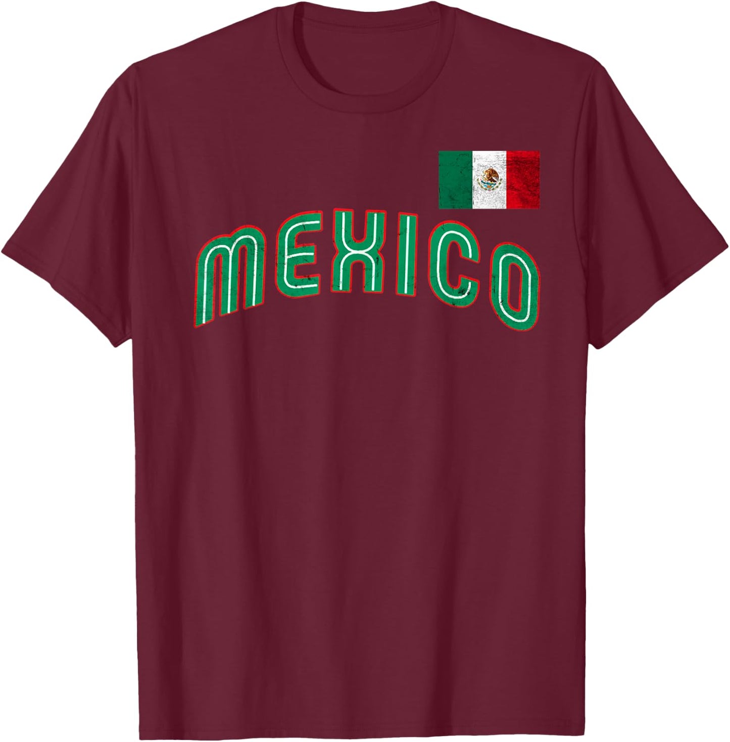 Mexican Baseball 2023 Player Mexico Pride Flag Baseball T-Shirt - T-Shirt | Maroon