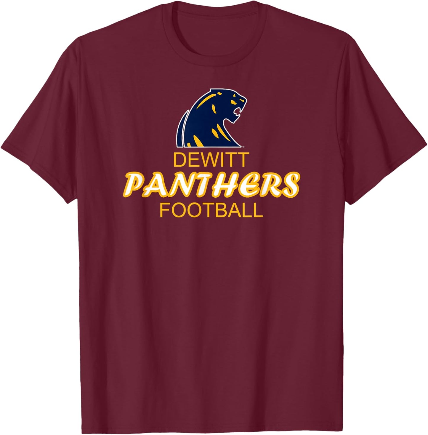 DeWitt High School Panthers Football T-Shirt - T-Shirt | Maroon