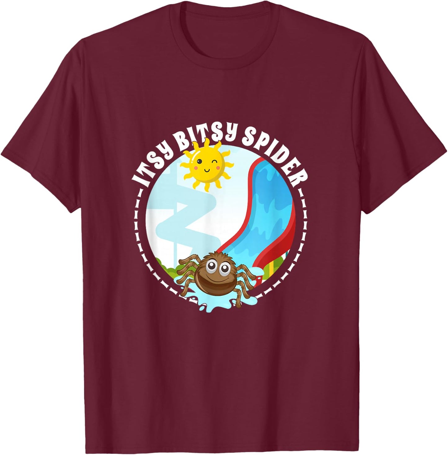Itsy Bitsy - Kids Spider Nursery Rhyme Halloween Costume T-Shirt - T-Shirt | Maroon