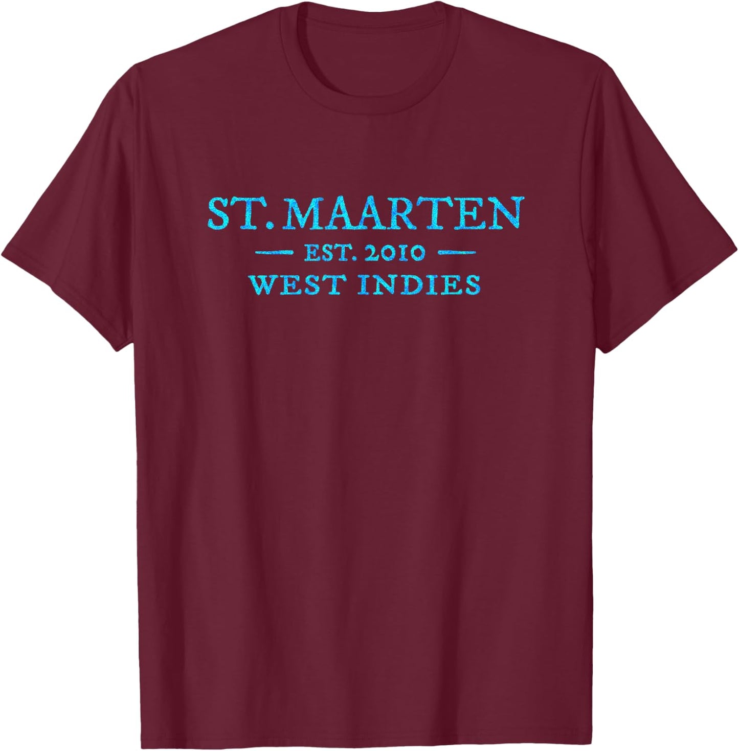 St Maarten Colorful Throwback Letter Souvenir T-Shirt - T-Shirt | Maroon