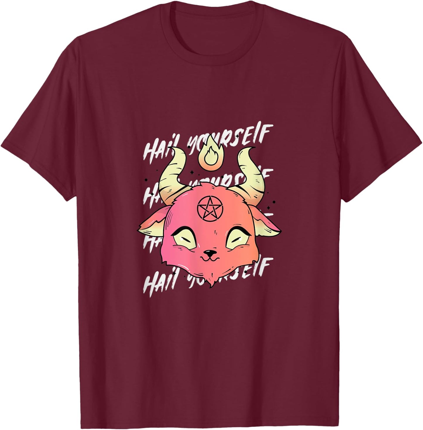 Hail Yourself Cute Demon Goat LPOTL T-Shirt - T-Shirt | Maroon
