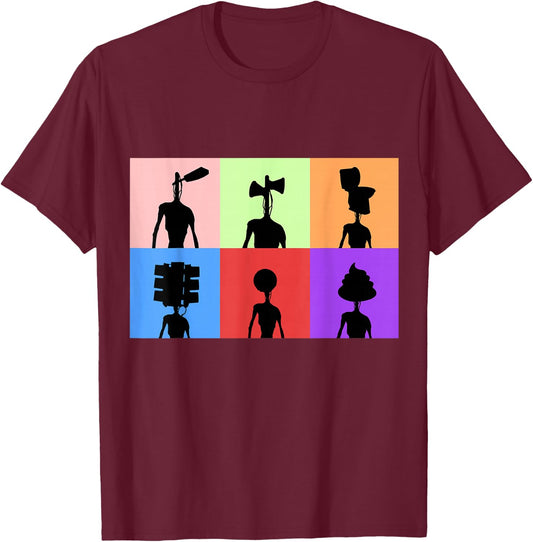 Horror Monster with Sirens for Heads / Kids Horror T-Shirt - T-Shirt | Maroon
