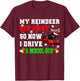 Reindeer Ran Away Now I Drive A School Bus Xmas Santa Driver T-Shirt - T-Shirt | Maroon