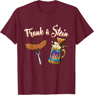 Frank & Stein Oktoberfest Funny Bratwurst Beer German Food T-Shirt - T-Shirt | Maroon