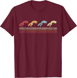 Retro Fox Lover Funny Fox Vintage T-Shirt - T-Shirt | Maroon