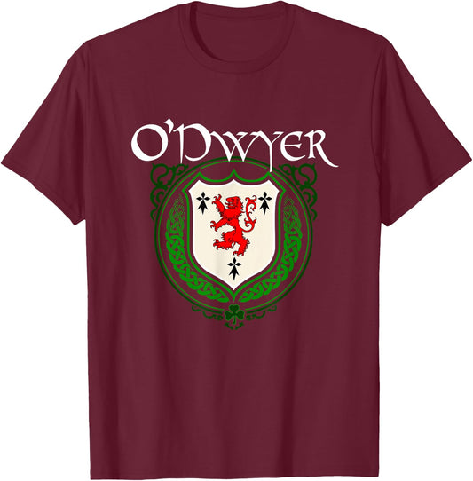 O'Dwyer Surname Irish Clan Tartan Badge Ireland T-Shirt - T-Shirt | Maroon