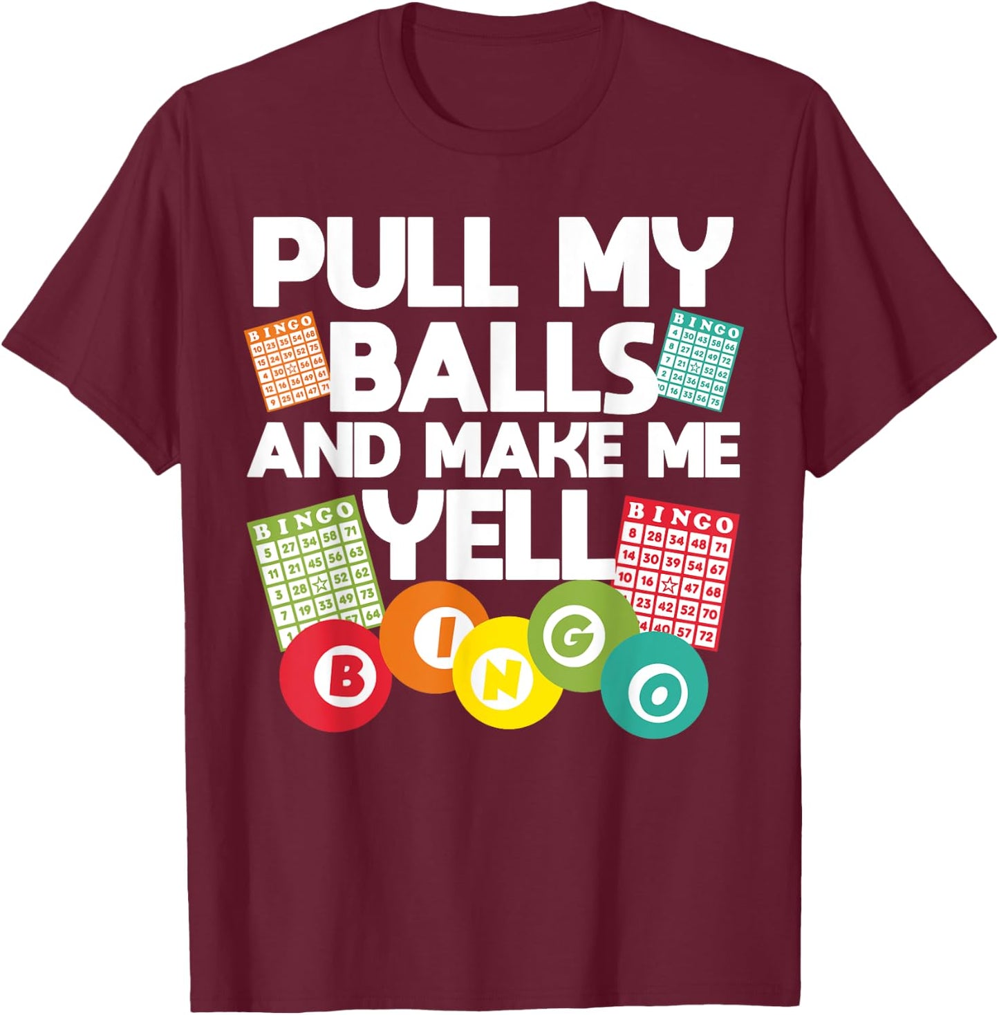 Funny Bingo Women Lucky Bingo Lover Caller Gambling Small T-Shirt - T-Shirt | Maroon